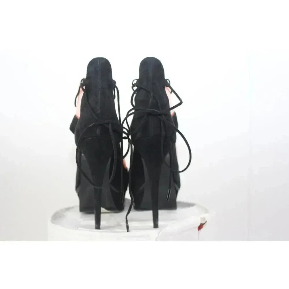 ladies SAINT LAURENT PARIS Black Heels size 38.5 - Picture 3 of 11